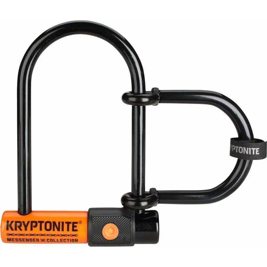 Kryptonite Messenger Mini Plus U-Lock - 3.75 x 6.5", Keyed, Black, Includes 3.25" wheel extender shackle