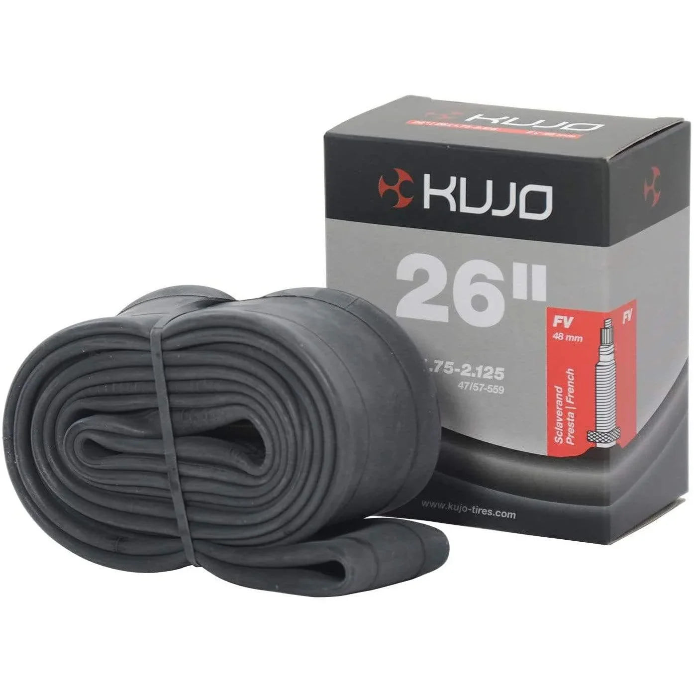 Kujo 26" Presta Valve Bike Tube 48mm - 26 x 1.7-2.1"