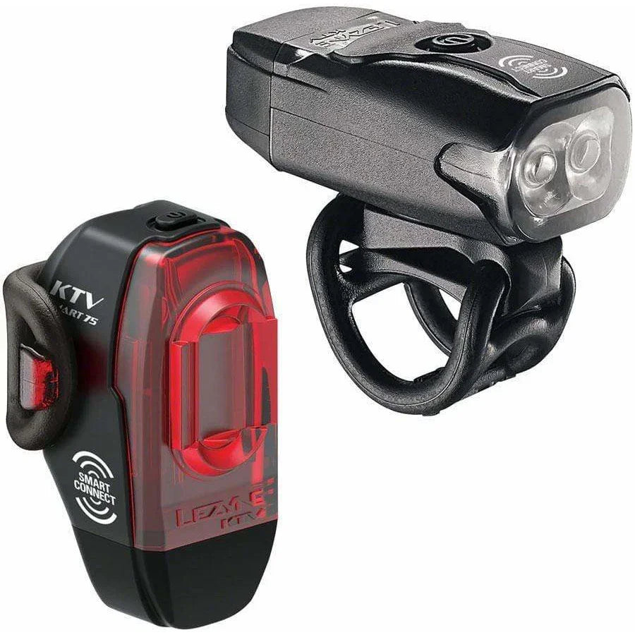 Lezyne KTV Drive Headlight and KTV Pro Smart Taillight Set: Black