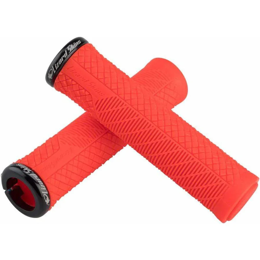 Lizard Skins Charger Evo Bike Handlebar Grips - Fire Red, Lock-On