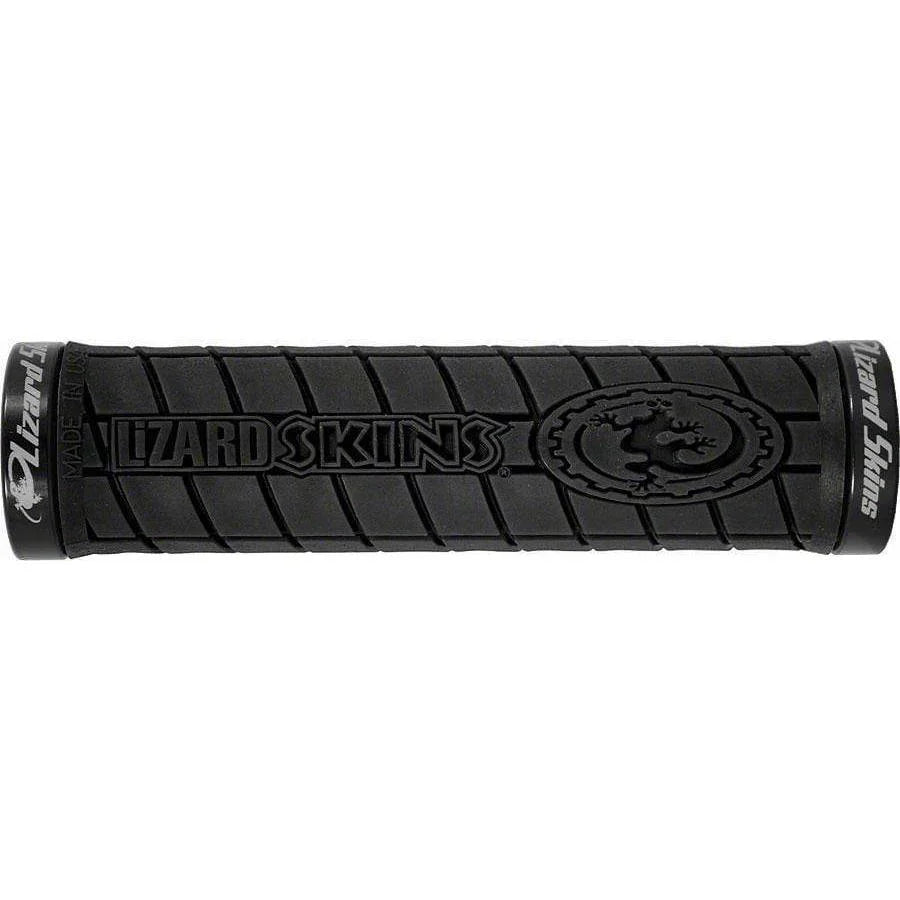 Lizard Skins Logo Bike Handlebar Grips - Black, Lock-On