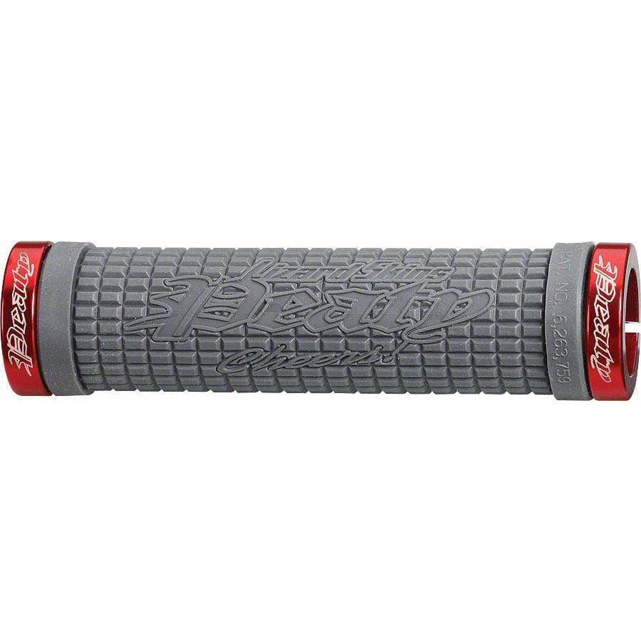 Lizard Skins Peaty Bike Handlebar Grips - Graphite/Red, Lock-On