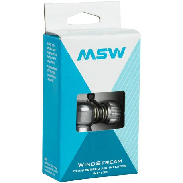 MSW Windstream Push 100 Co2 Bike Inflator Head - Silver