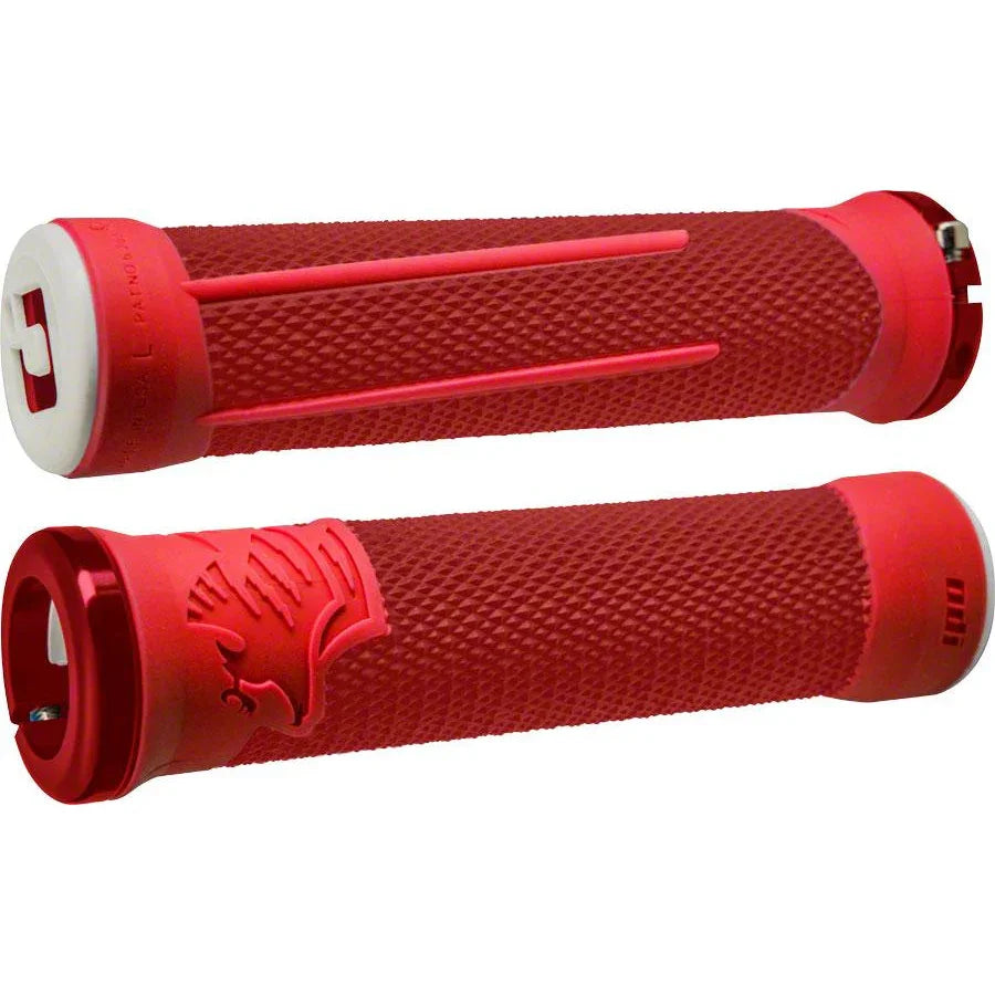 ODI AG2 Bike Handlebar Grips - Red/Fire, Lock-On