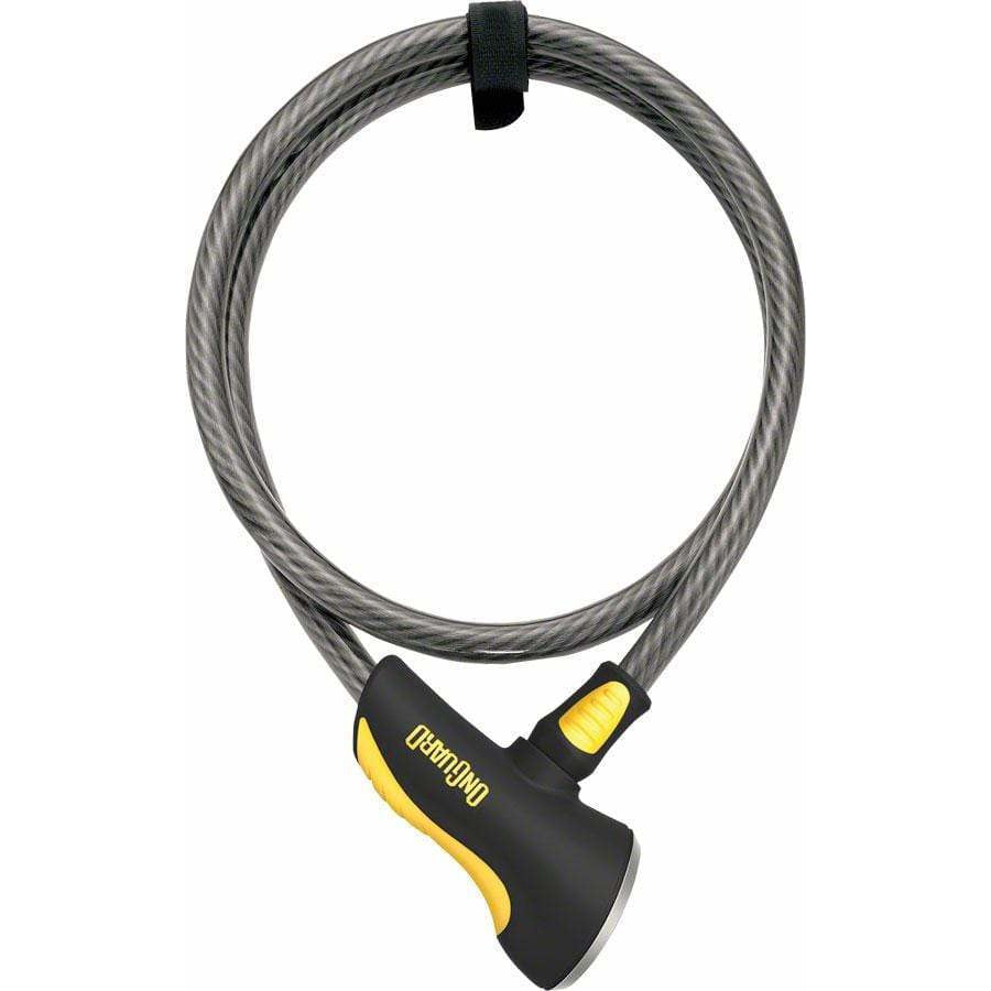 OnGuard Akita Bike Cable Lock with Key: 6' x 12mm, Gray/Black/Yellow