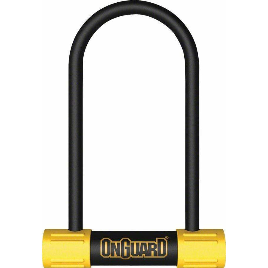 OnGuard BullDog Series U-Lock - 3.5 x 7", Keyed, Black/Yellow, Includes bracket