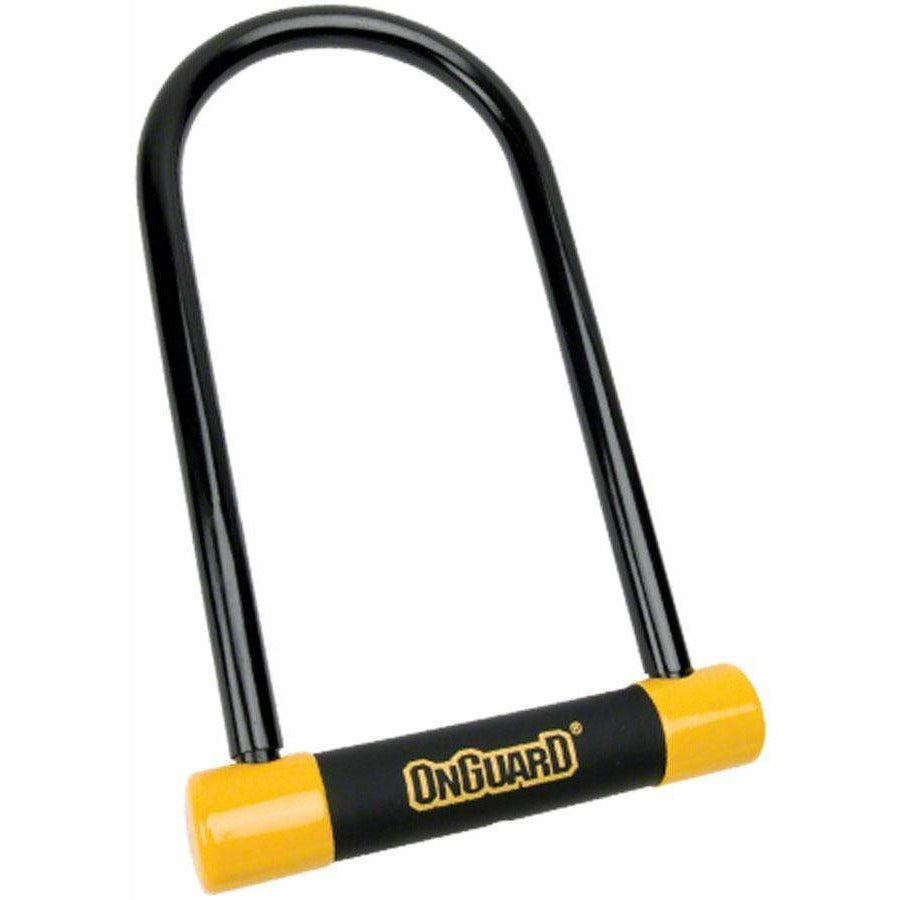 OnGuard BullDog Series U-Lock - 4.5 x 9", Keyed, Black/Yellow, Includes bracket