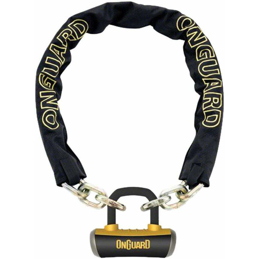 OnGuard Mastiff Chain Bike Lock with Keys: 3.7' x 10mm, Black/Yellow –  Bicycle Warehouse