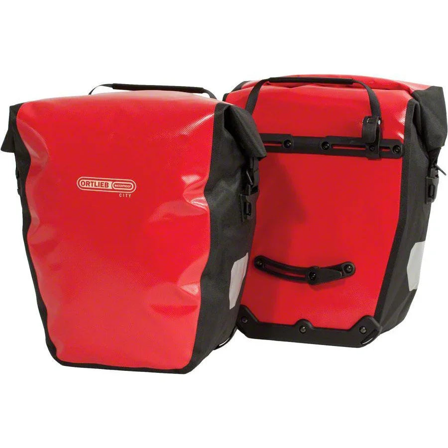 Ortlieb Back-Roller City Rear Bike Pannier: Pair~ Red/Black