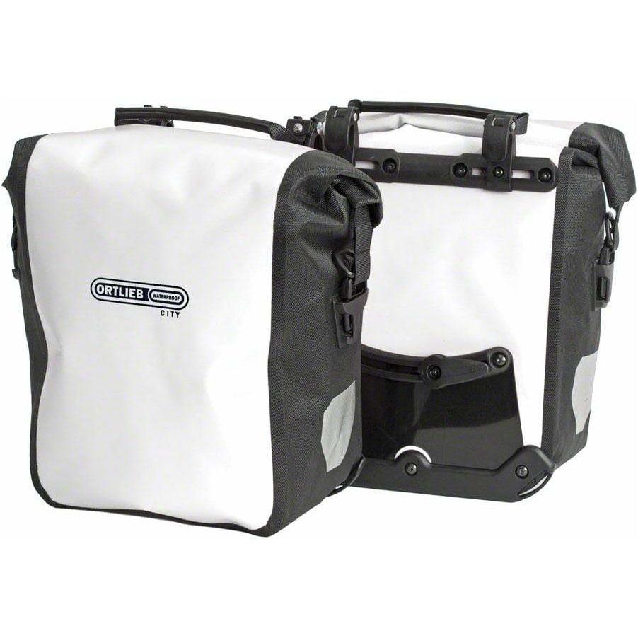 Ortlieb Front-Roller City Front Pannier: Pair~ White/Black