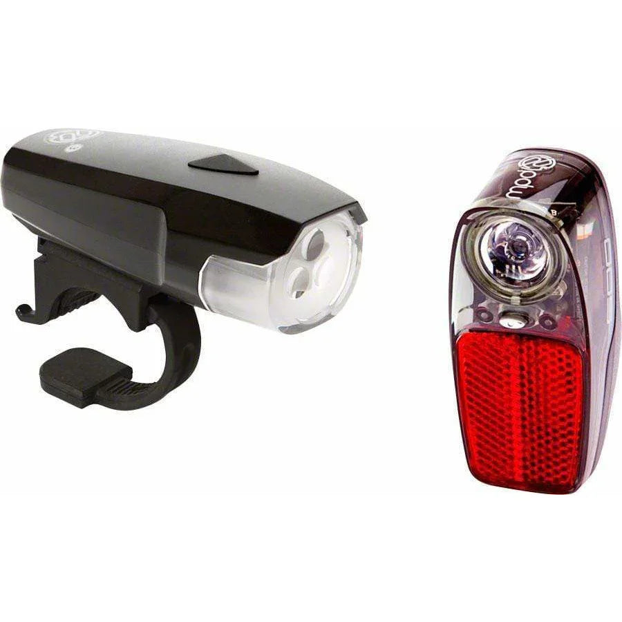 PDW Spaceship 3 Front and Radbot 500 Rear Bike Light Set - Lighting - Bicycle Warehouse