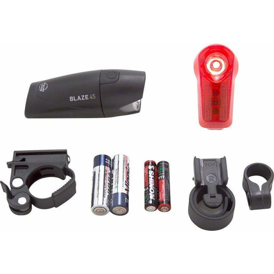 Planet Bike Blaze 1/2 watt Headlight and Superflash Taillight Set: Black Body
