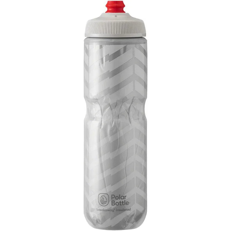 Polar Bottles Breakaway Bolt Insulated Bike Water Bottle -24oz, White/Silver