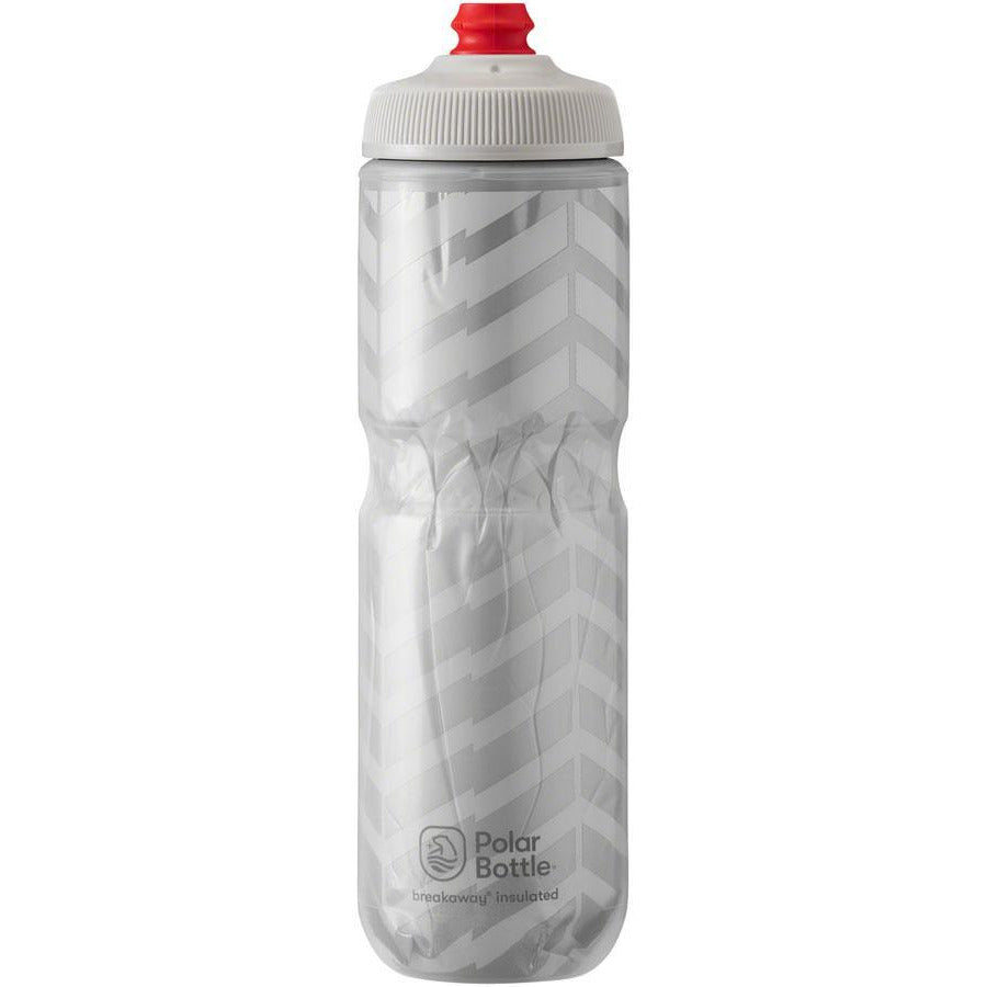 Polar Bottles Breakaway Bolt Insulated Bike Water Bottle -24oz, White/Silver