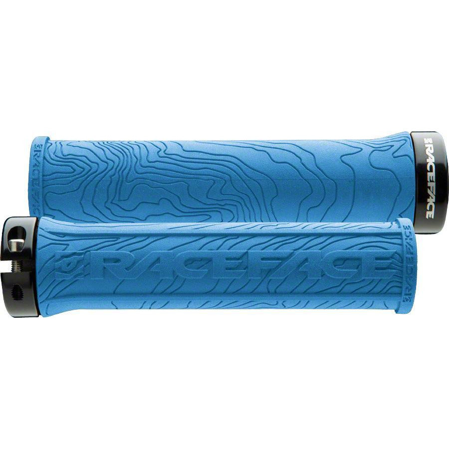 RaceFace Half Nelson Bike Handlebar Grips - Blue, Lock-On