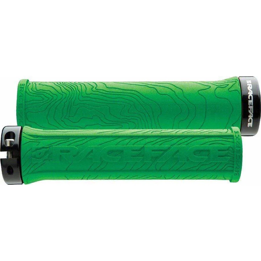 RaceFace Half Nelson Bike Handlebar Grips - Green, Lock-On