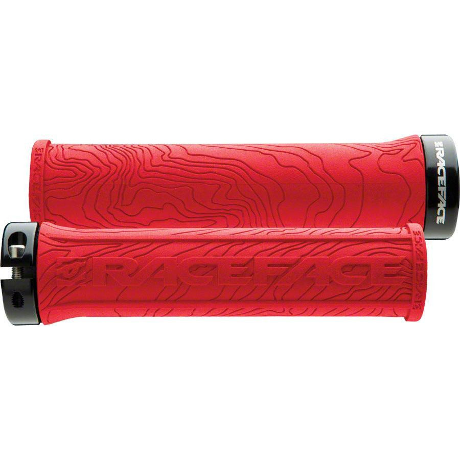 RaceFace Half Nelson Bike Handlebar Grips - Red, Lock-On