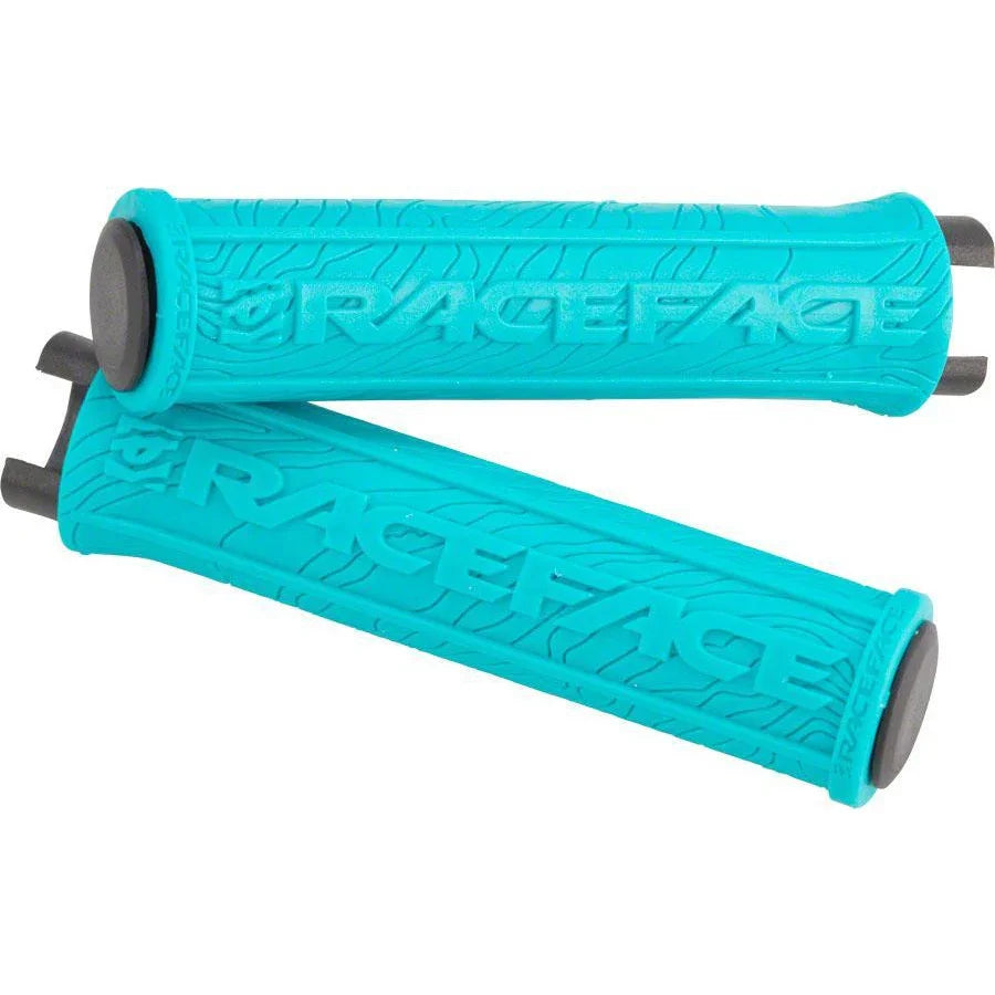 RaceFace Half Nelson Bike Handlebar Grips - Turquoise, Lock-On