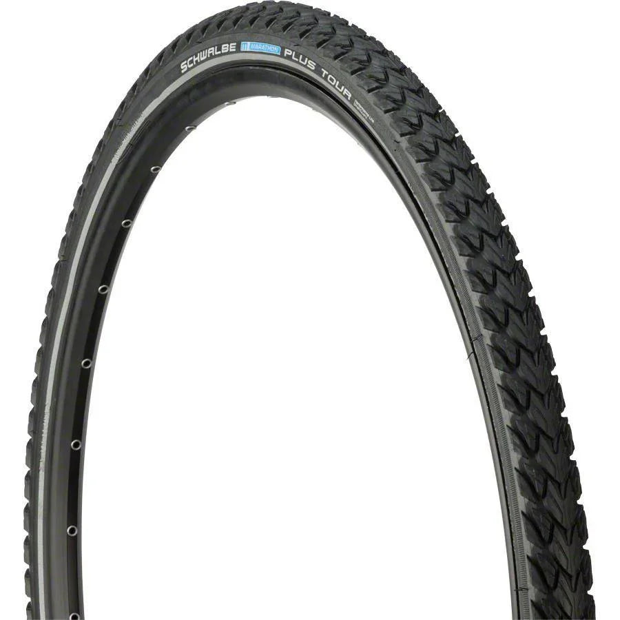 Schwalbe Marathon Plus Tour Bike Tire: 700 x 35c, Wire Bead, Performance Line, Endurance Compound, SmartGuard, Black/Reflect