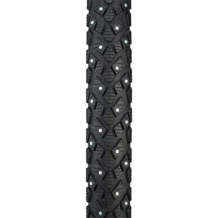 Schwalbe Marathon Winter Plus Bike Tire: 26 x 2.00", Wire Bead, Performance Line, Winter Compound, SmartGuard, TwinSkin, 200 Steel Studs, Black/R