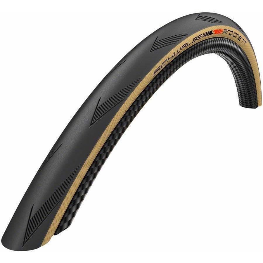 Schwalbe Pro One TT Tire - 700 x 25, Tubeless, Folding/Tan, Evolution Line, Addix Race