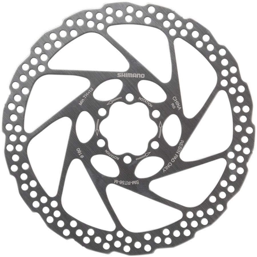 Shimano RT56M 180mm 6-Bolt Disc Brake Rotor, Resin Pad Only