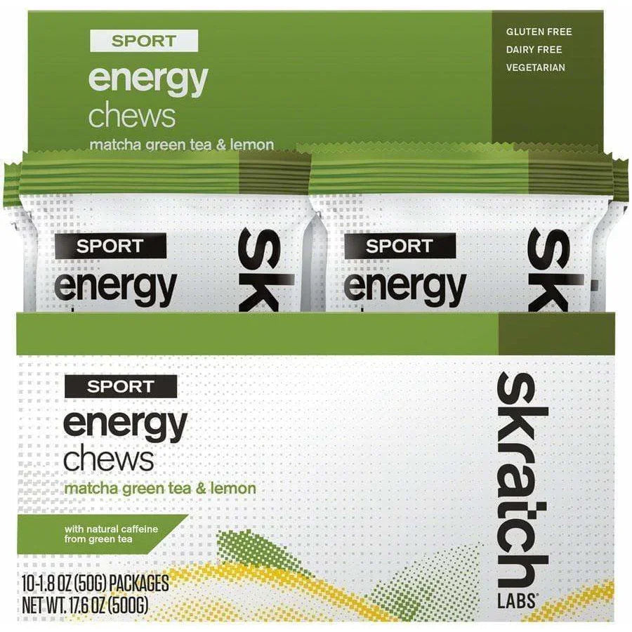 Skratch Labs Sport Energy Chews: Matcha Green Tea and Lemon, Box of 10
