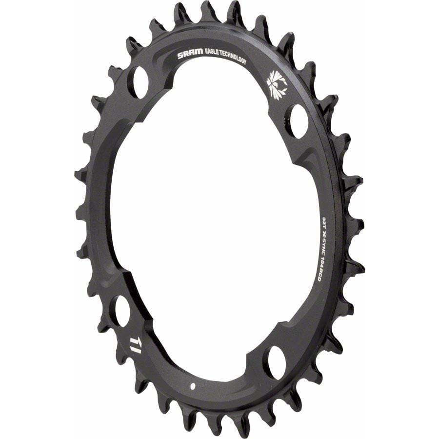 SRAM 30t 94 BCD x 4-Bolt 11/12-Speed X-Sync2 Eagle Chainring, Black