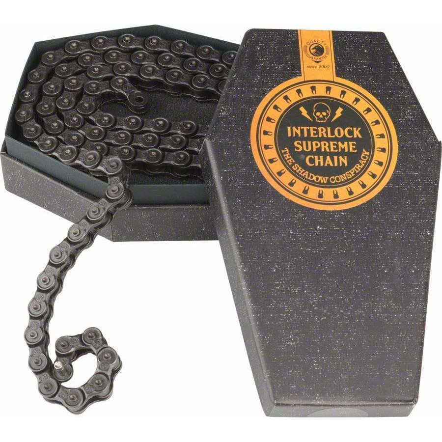 The Shadow Conspiracy Interlock Supreme Chain - Single Speed 1/2" x 1/8", 98 Links, Half Link Chain, Black - Chains - Bicycle Warehouse