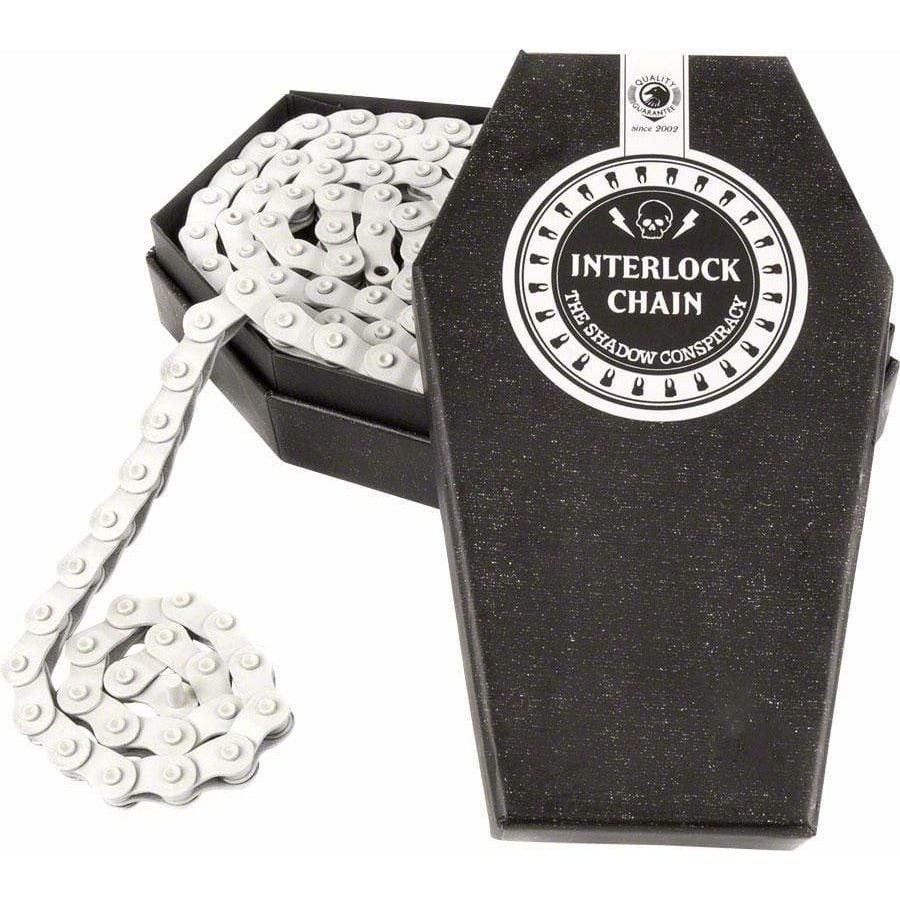 The Shadow Conspiracy Interlock V2 Chain - Single Speed 1/2" x 1/8", 98 Links, Half Link Chain, White - Chains - Bicycle Warehouse