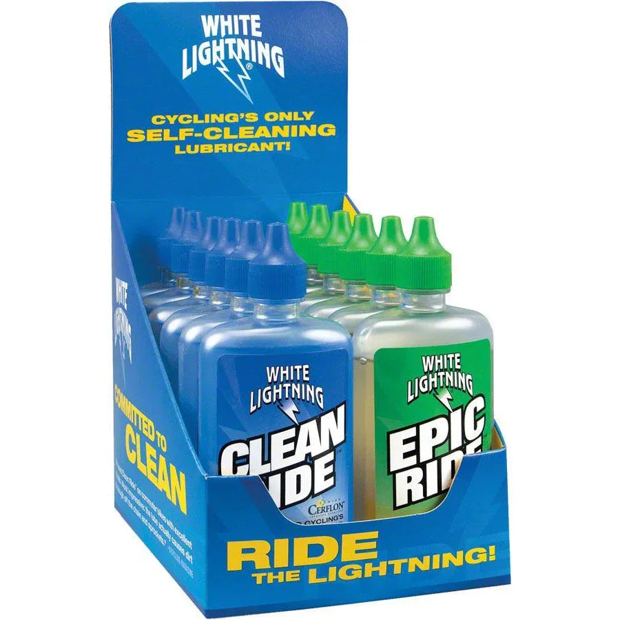 White Lightning Clean Ride and Epic Ride Bike Chain Lube - 4 fl oz, Drip, Box of 12