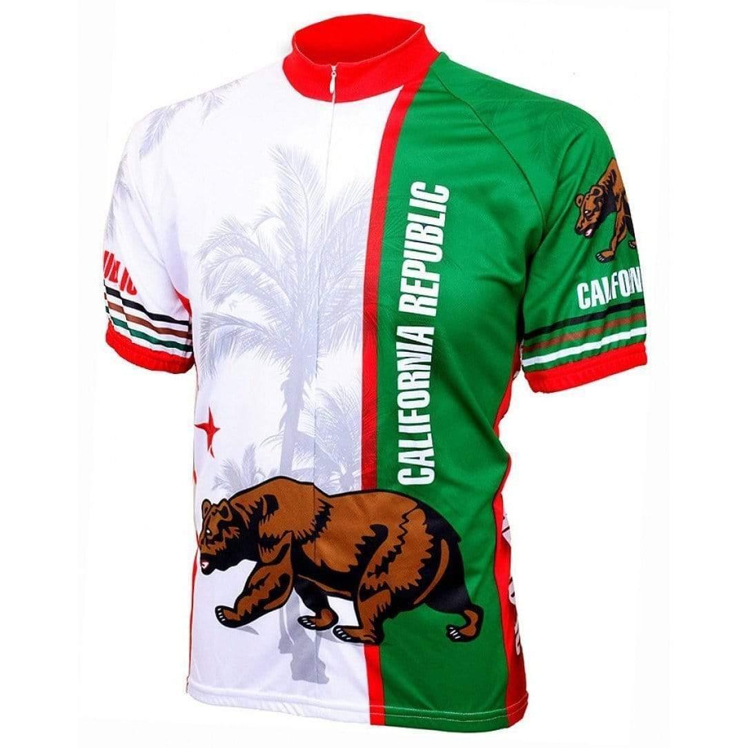 World Jerseys Men's California Flag Road Bike Jersey