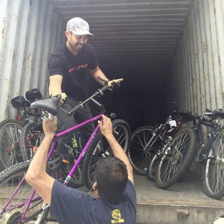 Another container of donated bikes from San Diego!