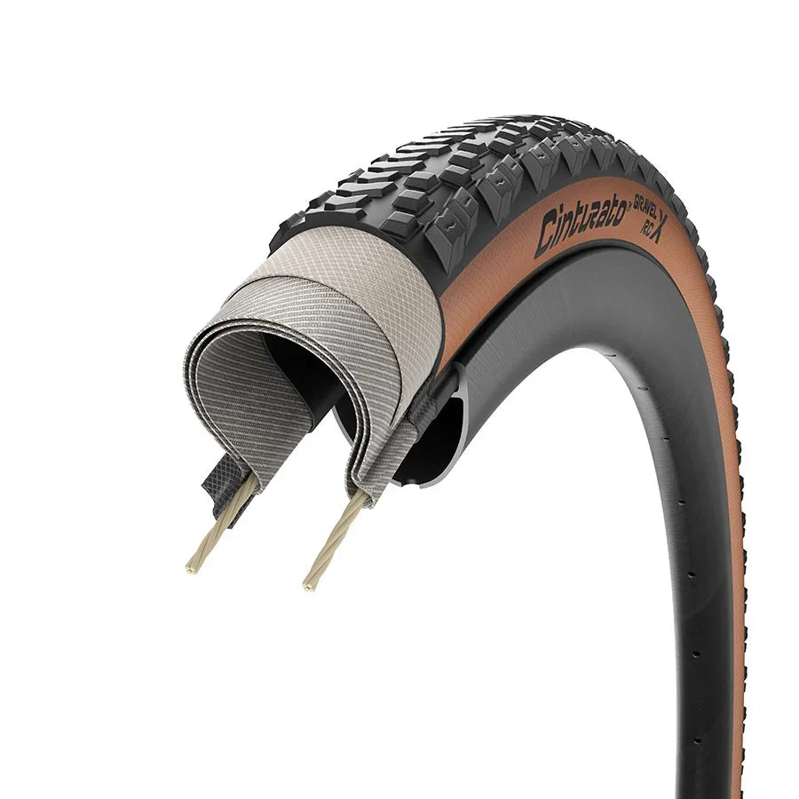 Cinturato Gravel RCX TLR Tire - 700 x 40 Tubeless Folding Tan - Bicycle Warehouse