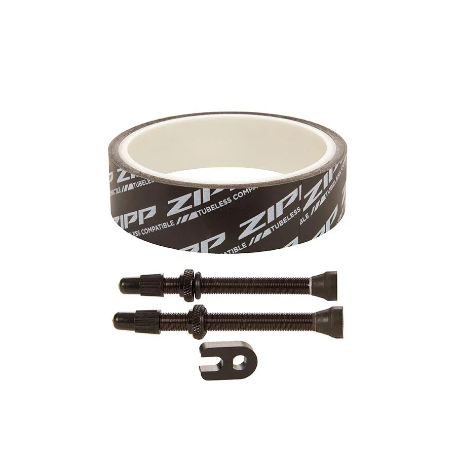 Zipp Tubeless Kit Includes 26mm Tape 2 Universal 66mm Valves 1 Valve Core Wrench Fits 303. 303s - Bicycle Warehouse