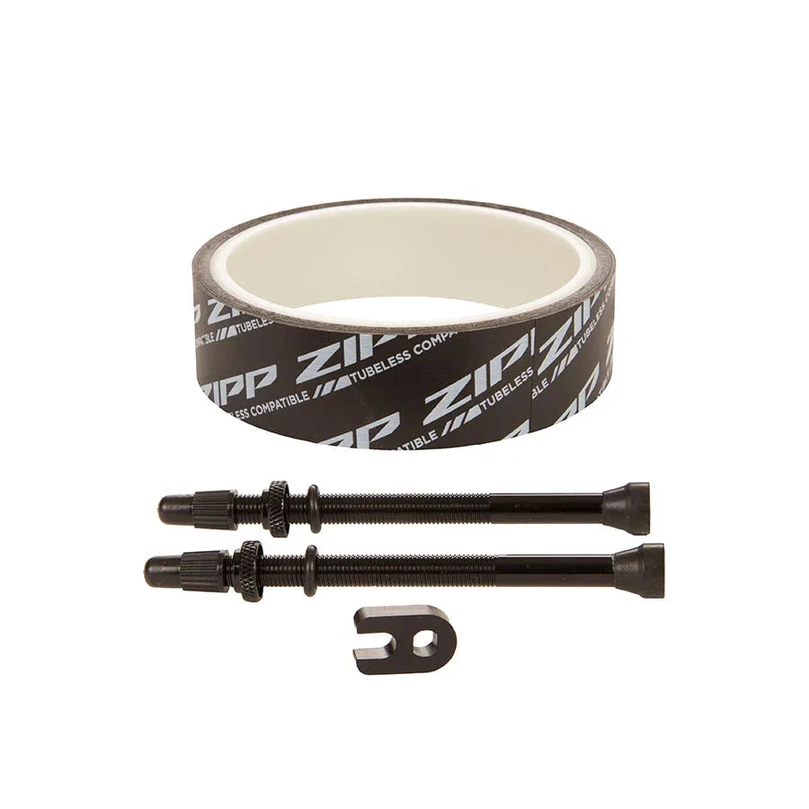 Zipp Tubeless Kit Includes 26mm Tape 2 Universal 80mm Valves 1 Valve Core Wrench Fits 454 404 - Bicycle Warehouse