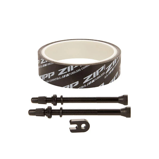 Zipp Tubeless Kit Includes 26mm Tape 2 Universal 80mm Valves 1 Valve Core Wrench Fits 454 404 - Bicycle Warehouse