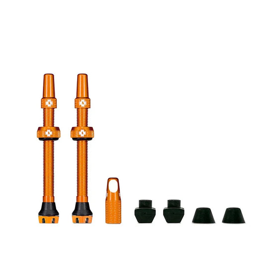 V2 Tubeless Valve Kit - Orange 60mm Pair - Bicycle Warehouse