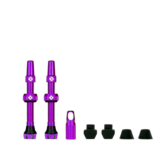 V2 Tubeless Valve Kit - Purple 44mm Pair - Bicycle Warehouse