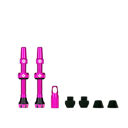 V2 Tubeless Valve Kit - Pink 44mm Pair - Bicycle Warehouse