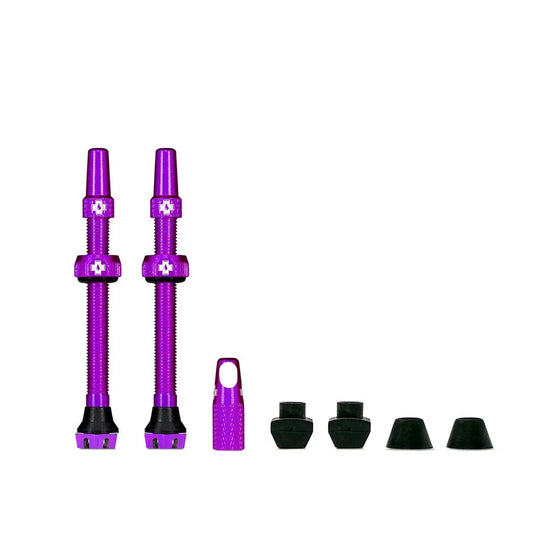 V2 Tubeless Valve Kit - Purple 60mm Pair - Bicycle Warehouse