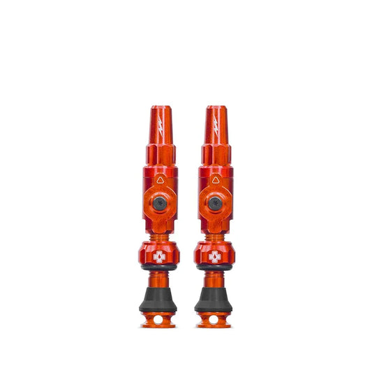 Big Bore Lite Tubeless Valve 60mm Pair - Orange - Bicycle Warehouse