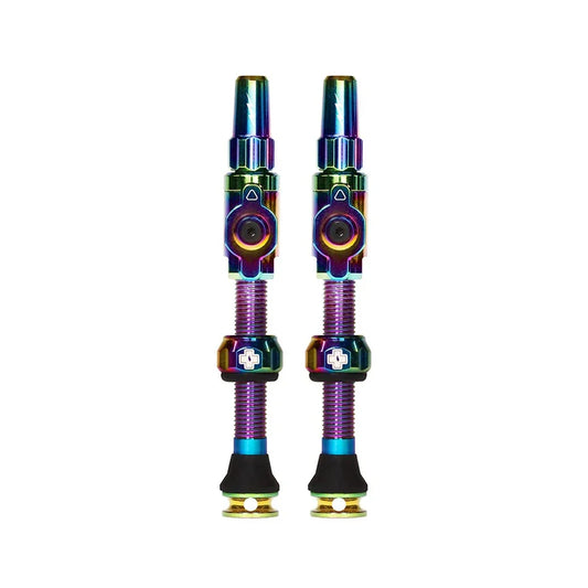 Big Bore Lite Tubeless Valve 75mm Pair - Iridescent - Bicycle Warehouse
