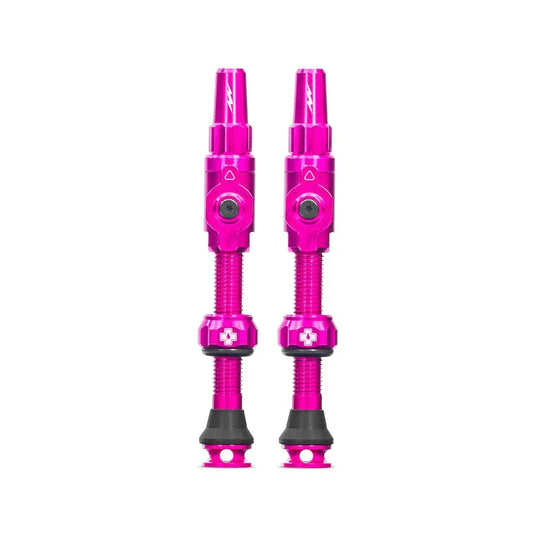 Big Bore Lite Tubeless Valve 75mm Pair - Pink - Bicycle Warehouse