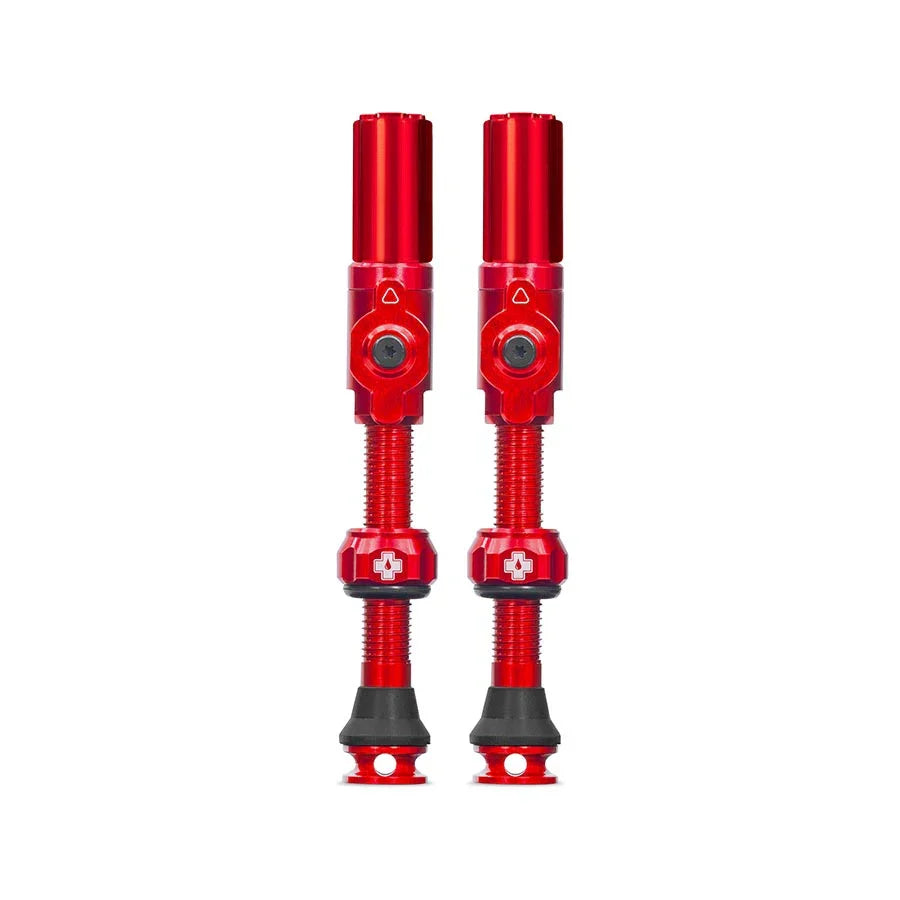 Big Bore Hybrid Tubeless Valve 75mm Pair - Red - Bicycle Warehouse