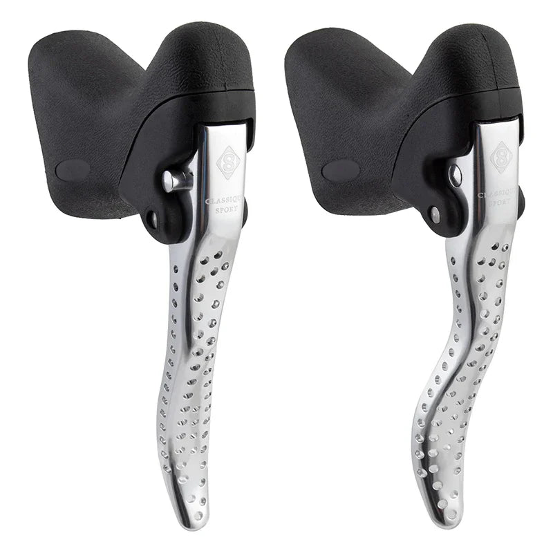 Classique Sport Road Levers Black/Silver Pair - Bicycle Warehouse