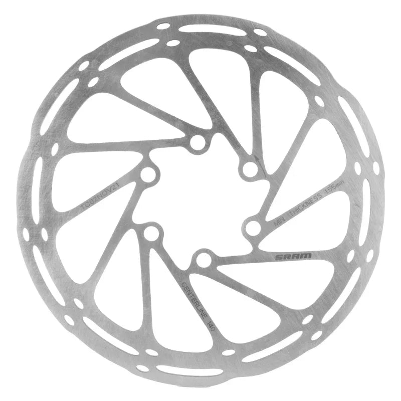 CenterLine Disc Brake Rotor - 140mm 6-Bolt Silver - Bicycle Warehouse