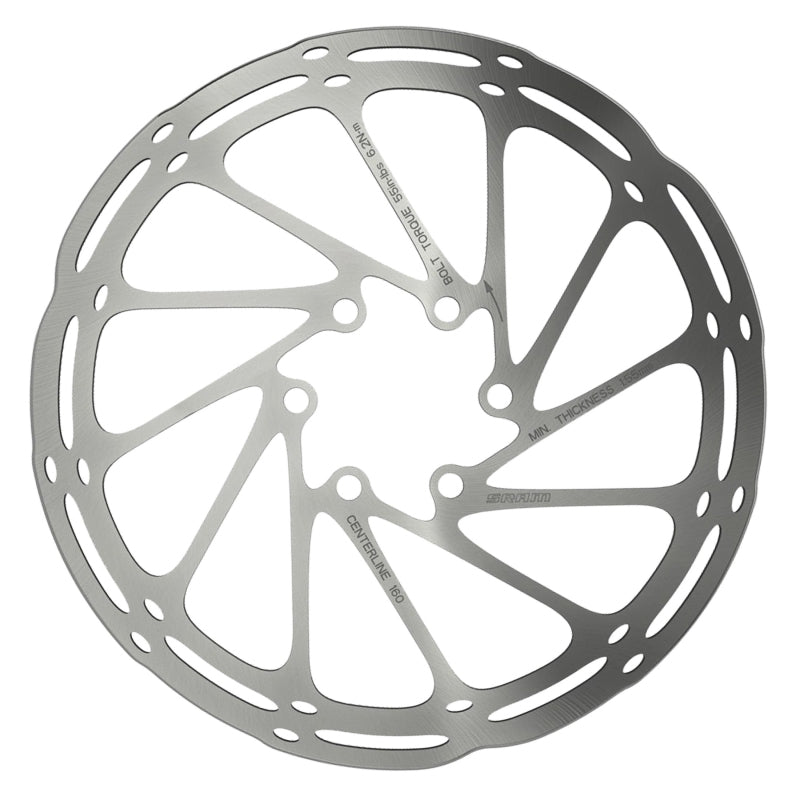 CenterLine Disc Brake Rotor - 200mm 6-Bolt Silver - Bicycle Warehouse