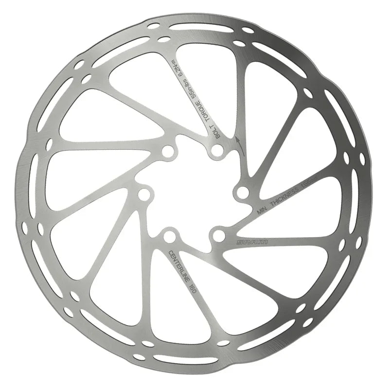 CenterLine Disc Brake Rotor - 200mm 6-Bolt Silver - Bicycle Warehouse