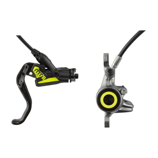 Magura MT8 SL Disc Brake Lever - Front Rear Hydraulic Post Mount Gray/YLW - Bicycle Warehouse